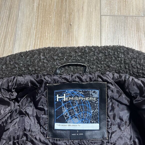 Hemisphere Brown Faux Leather Boys Jacket - Size 7 - Picture 6 of 16